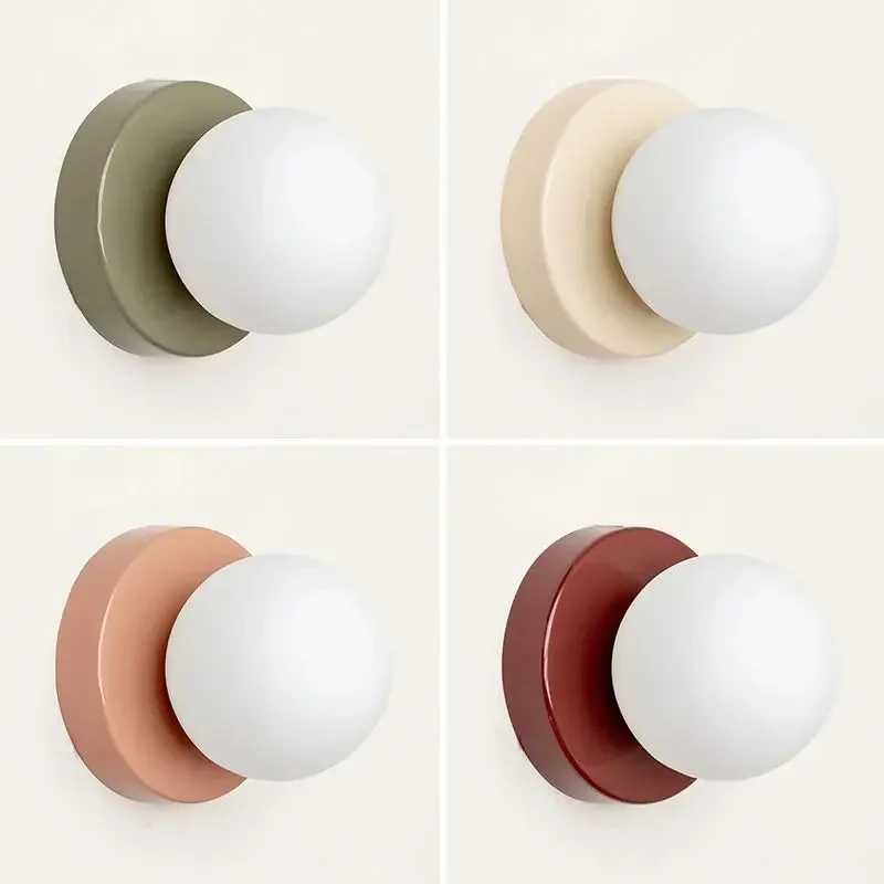 Nordic Macaron LED Wall Lamp 10cm Mini Glass Sconce For Balcony Bedside Bedroom Corridor Porch Decor Lighting Fixture LustreXJ250526