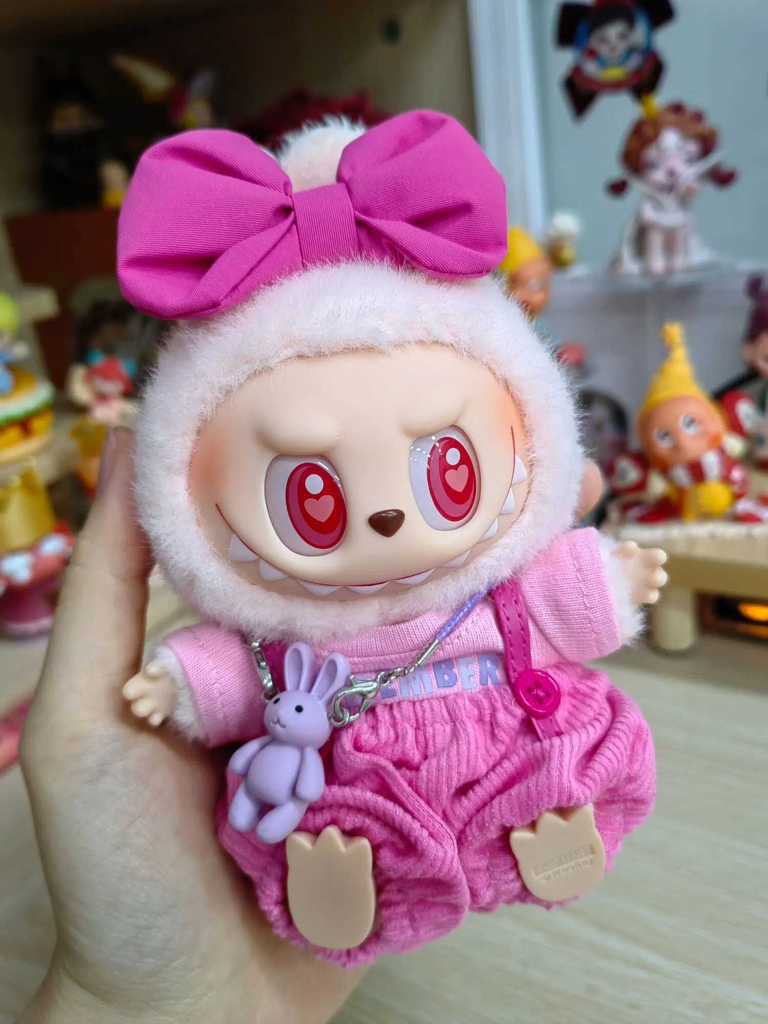 original 17cm labubu clothes outfit Plush doll clothes Macaron Cute Clothing DIY Kid Gift Clothes Hair accessories v1v2 clothes X250526
