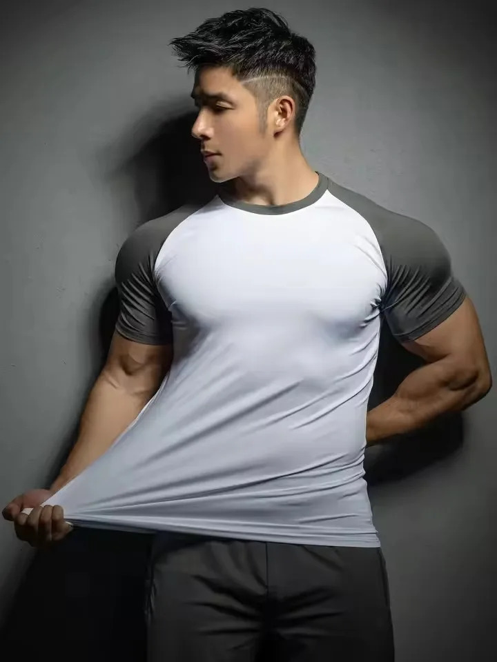 Men Summer Short Sleeve Fitness T Shirt Running Sport Gym Compression Workout Casual High Quality Tops Clothing 250526