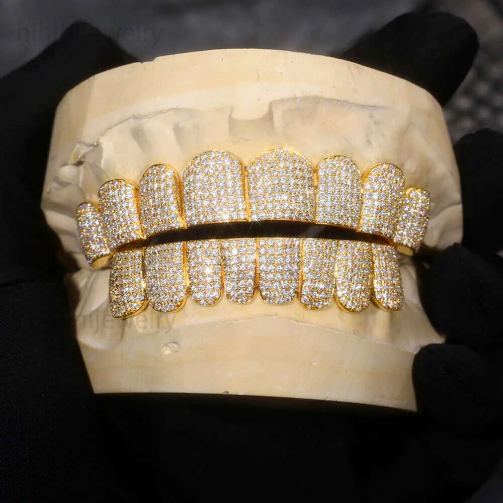Designer Personalized VVS Moissanite Dia Dental Grills Mens Hip Hop Jewelry 14K Gold Sier Iced Out Grillz for Teeth
