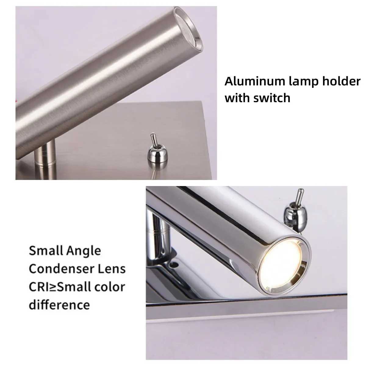 Embedded LED Reading Wall Lamp with Switch Adjustable Hotel Bedroom Bedside Headboard Sconce Spot LED Light Fixture AC110-220VXJ250526