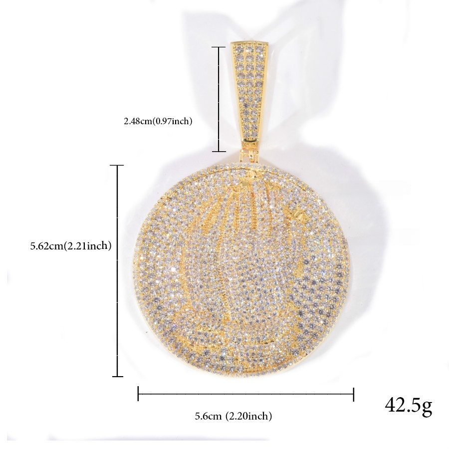 Luxury hip-hop new pendant necklace inlaid with Mosan GRA certificate Fashion trend disc full of diamond jewelry Free shipping