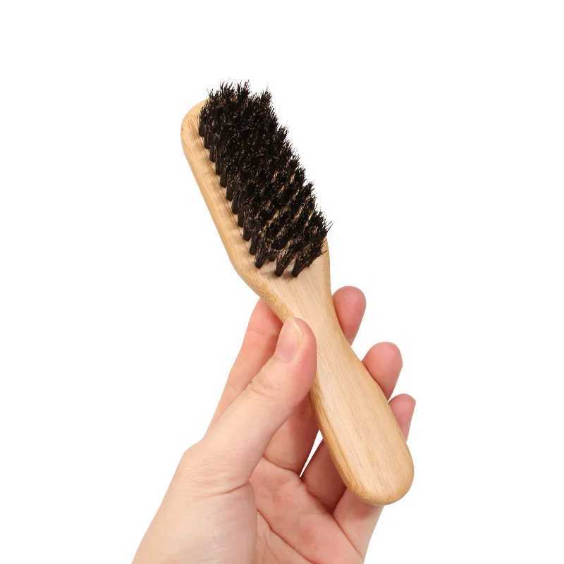 1pcs Men Beard Hair Styling Brush Bamboo Boar Bristles Brush Suitable for Salon Home Multifunctional Cleaning Brush Barber Tool R250526