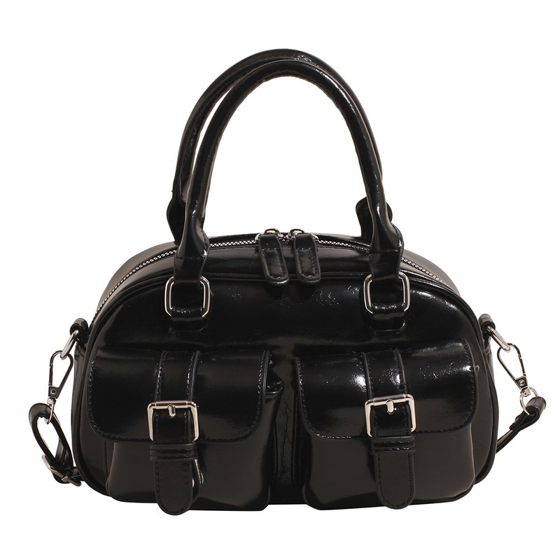 Korean Style Niche Bowling Ball Small for Women New Simple Texture Pillow Casual Commuter Shoulder Crossbody Bag Trendy