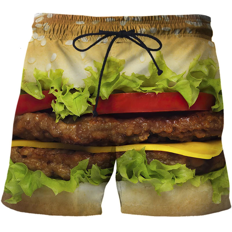 French Fries Shorts Chips Hamburg 3d Surfing Board Short Kids Beach Men Trunk Masculina Swimming Trunks Sports Briefs Boy Z260313