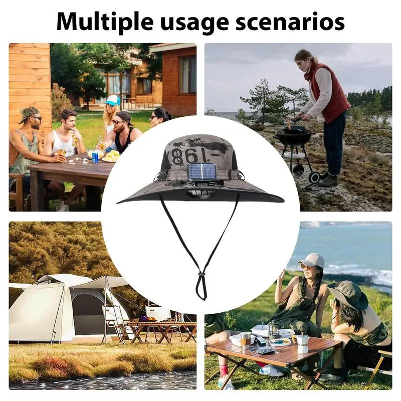 Solar Fan Hat With Solar Fan Rechargeable Lightweight Fishing Hats Outdoor Sunshade For Mountaineering Outdoor Activities250522