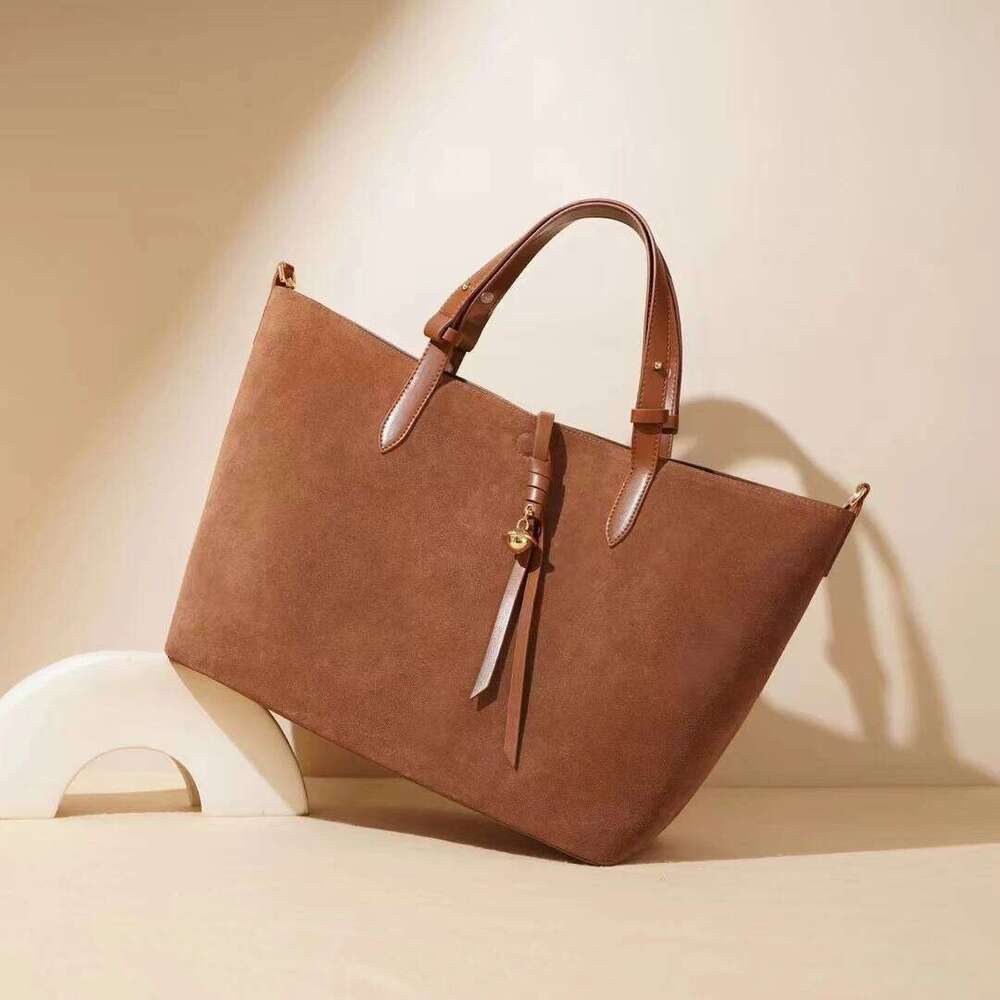 Brand Design High Quality Suede Handbag For Women Fashion Large Capacity Genuine Leather Hobo Tote Bags