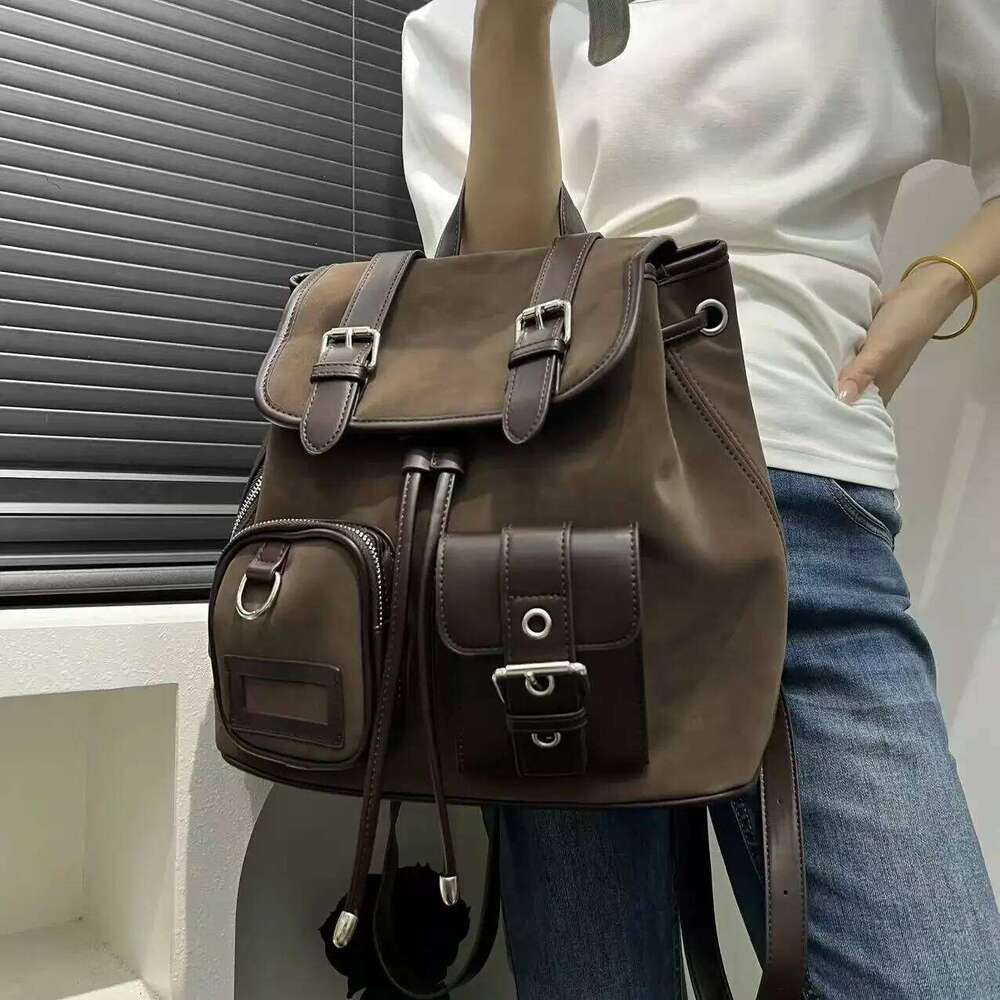 Women's Bags Designer Ladies' Fashion Y2k Hot Girl Frosted Vegan Leather Backpack With Large Capacity And Multiple Pockets, Street Shoulder 