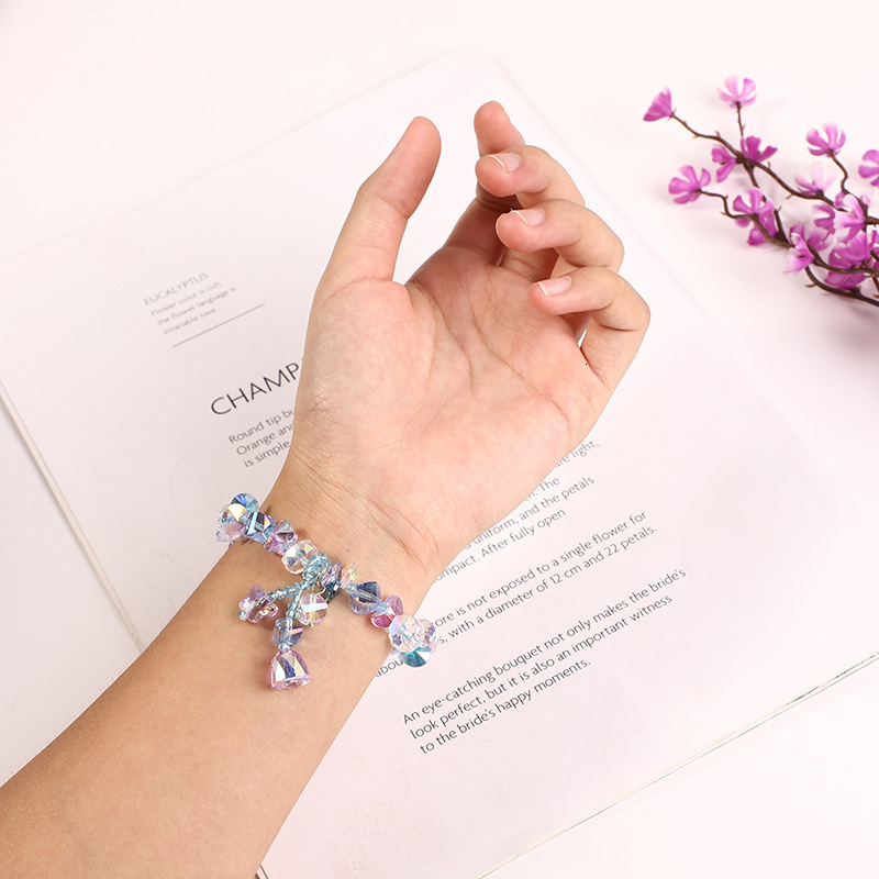 New Korean version girl heart lavender romantic crystal with pendant bracelet as a gift for best friend jewelry