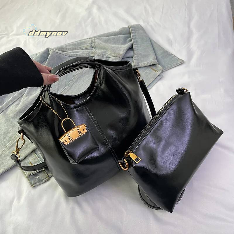 High End Fashion Commuting Handbag, Women's 2025 New Korean Version Bucket Bag, Casual Shoulder Diagonal Cross Bag ddmynov