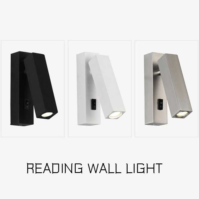 Gold 3W LED Reading Wall Lamp With Switch USB Charging Port Bedside 350 Rotary Bedroom Hotel Headboard Sconce Lights FixtureXJ250526