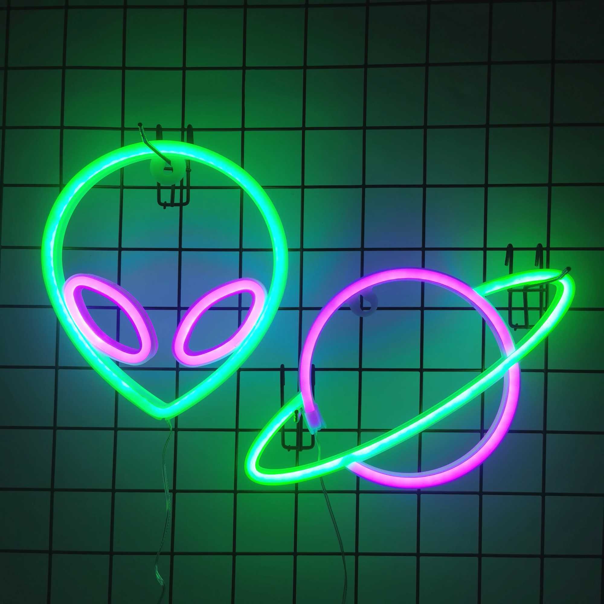 Halloween neon lights USB/battery powered Halloween room party game room bedroom party LED indoor night lights W250526