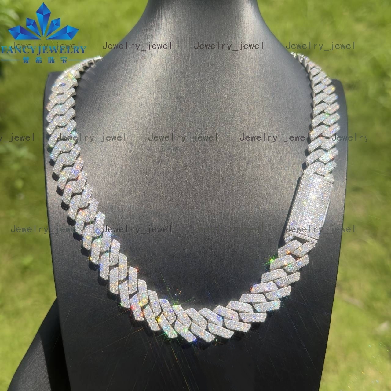 Hip Hop Style 925 Sterling Silver Miami Cuban Chain 12mm Width High Quality Gold Plated Iced Out Moissanite Cuban Link Chain