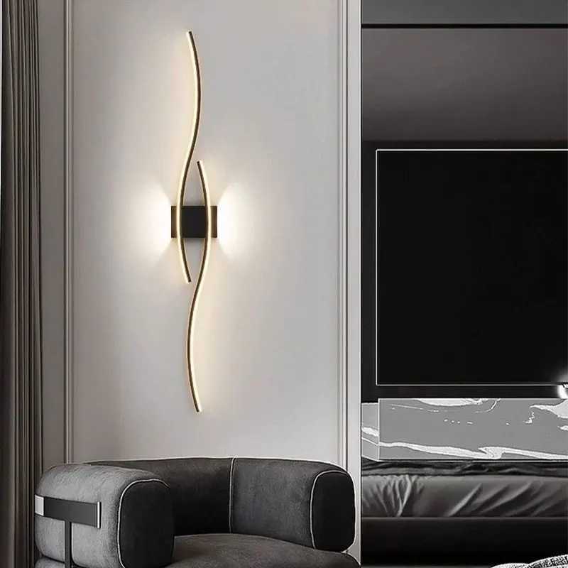 Minimalist Bedroom LED Wall Lamps Decor for Sofa Background Interior Wall Lights Wall Sconce for Corridor Aisle Black White GoldXJ250526