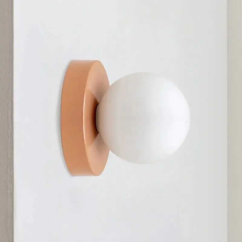 Nordic Macaron LED Wall Lamp 10cm Mini Glass Sconce For Balcony Bedside Bedroom Corridor Porch Decor Lighting Fixture LustreXJ250526