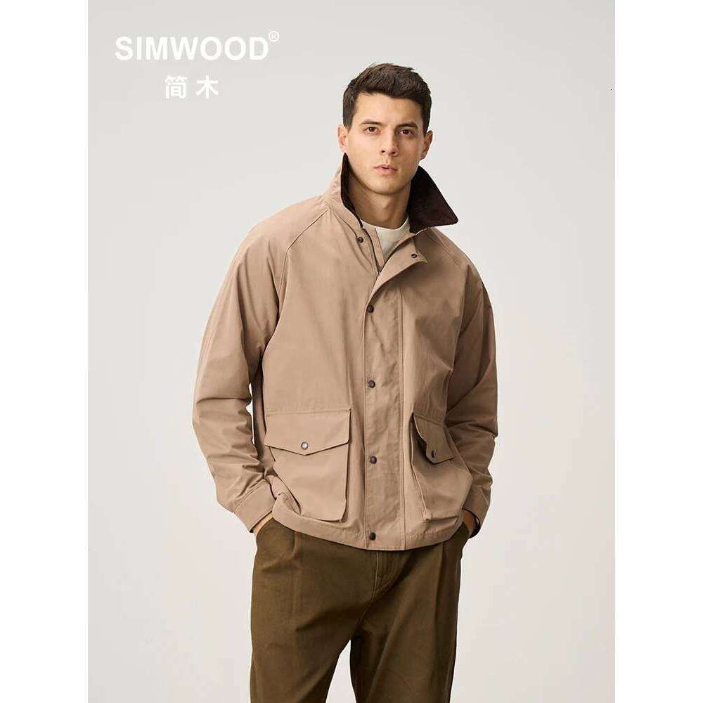 SIMWOOD 2025 Spring New Oversize Water Jacket Men Washed Vintage Coats Plus Size Quality Clothes