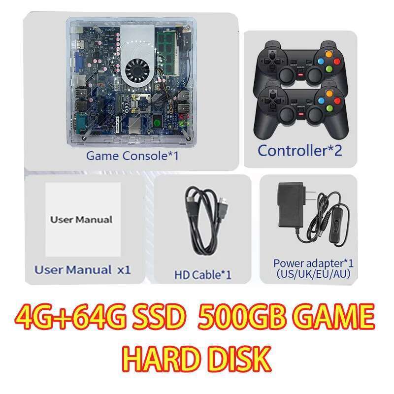 Super Console U7 500G HDD LZAKMR 1037U 4G RAM Retro Over 70000+ Classic Games For Wii Ps2 SS DC PSP Gamecube Plug And Play On TV