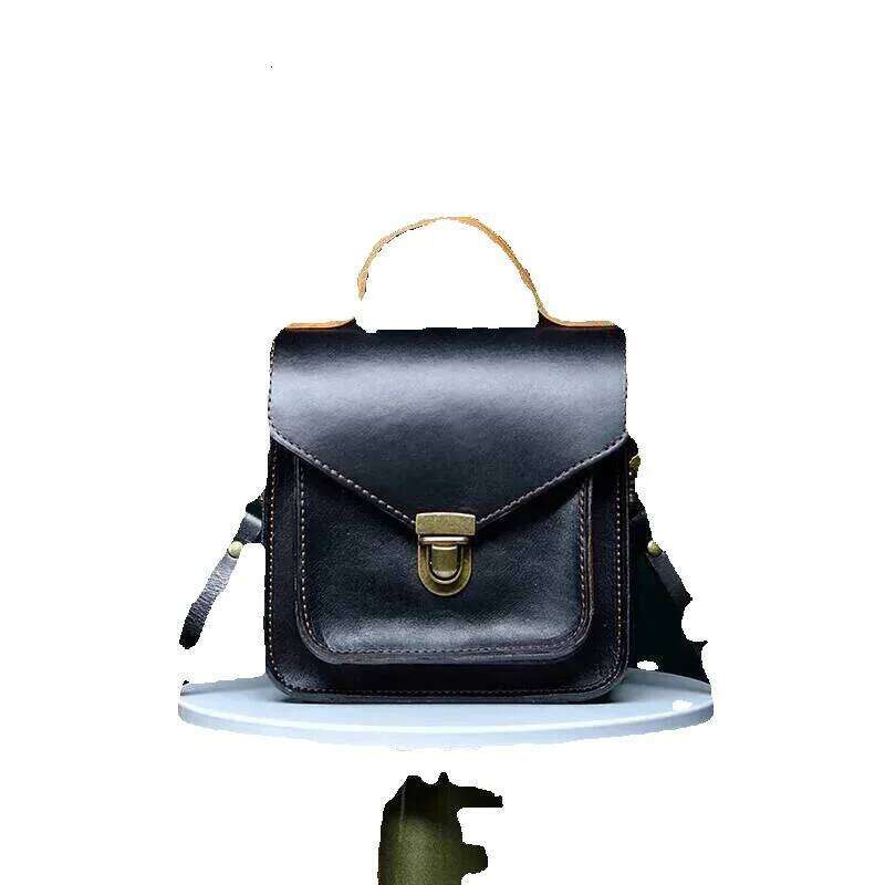 Designer Luxury Designer Luxury Designer Luxury Messenger Handmade First Layer Cowhide Small Soft Leather Mobile Phone One Shoulder Messenger Female B