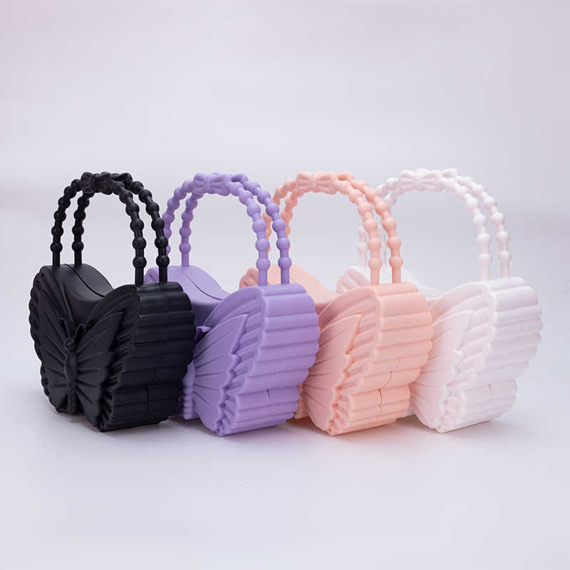 Pvc Butterfly Jelly Bag Fashion and Versatile Banquet Bag Anti Dirty and Easy to Wash Summer Womens Handbag