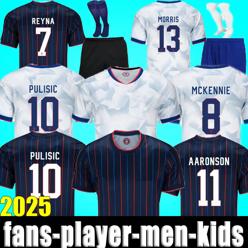 2025 USAS PULISIC McKENNIE Soccer Jerseys America Kids Kit 25 26 Home Away Football Shirts SMITH MORGAN BALOGUN MUSAH ADAMS United States Camisetas Player Version