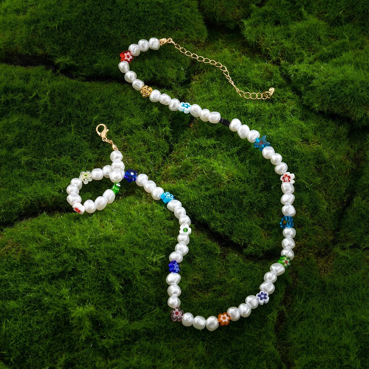 KunJoe Kpop Fashion Irregular Simulated Pearls Flower Choker Necklace For Women Men Bohemia Beaded Collar Y2K Summer Jewelry 250522