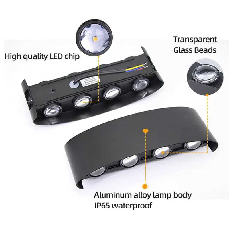 Up and Down LED Wall Lamp Waterproof IP65 Aluminum Interior Wall Light For Bedroom Living Room Corridor Indoor Outdoor LightingXJ250526