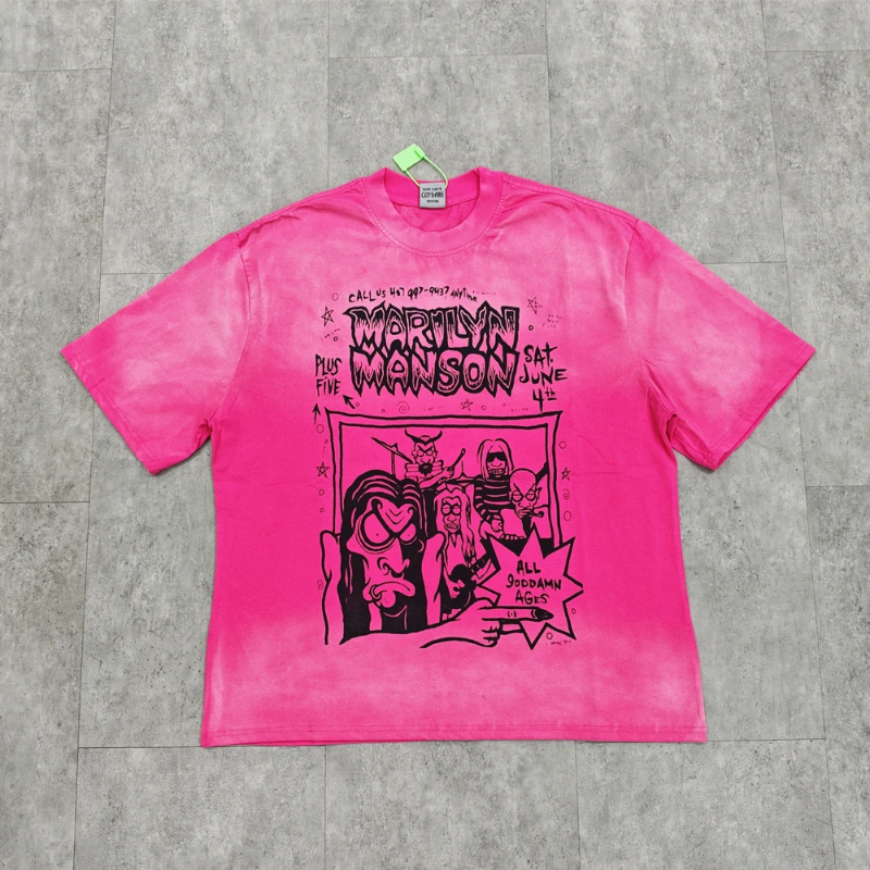 Vintage Fashion Streetwear Loose Tee Tops T Shirt Y2k Graphics Print Oversize T Shirt For Men