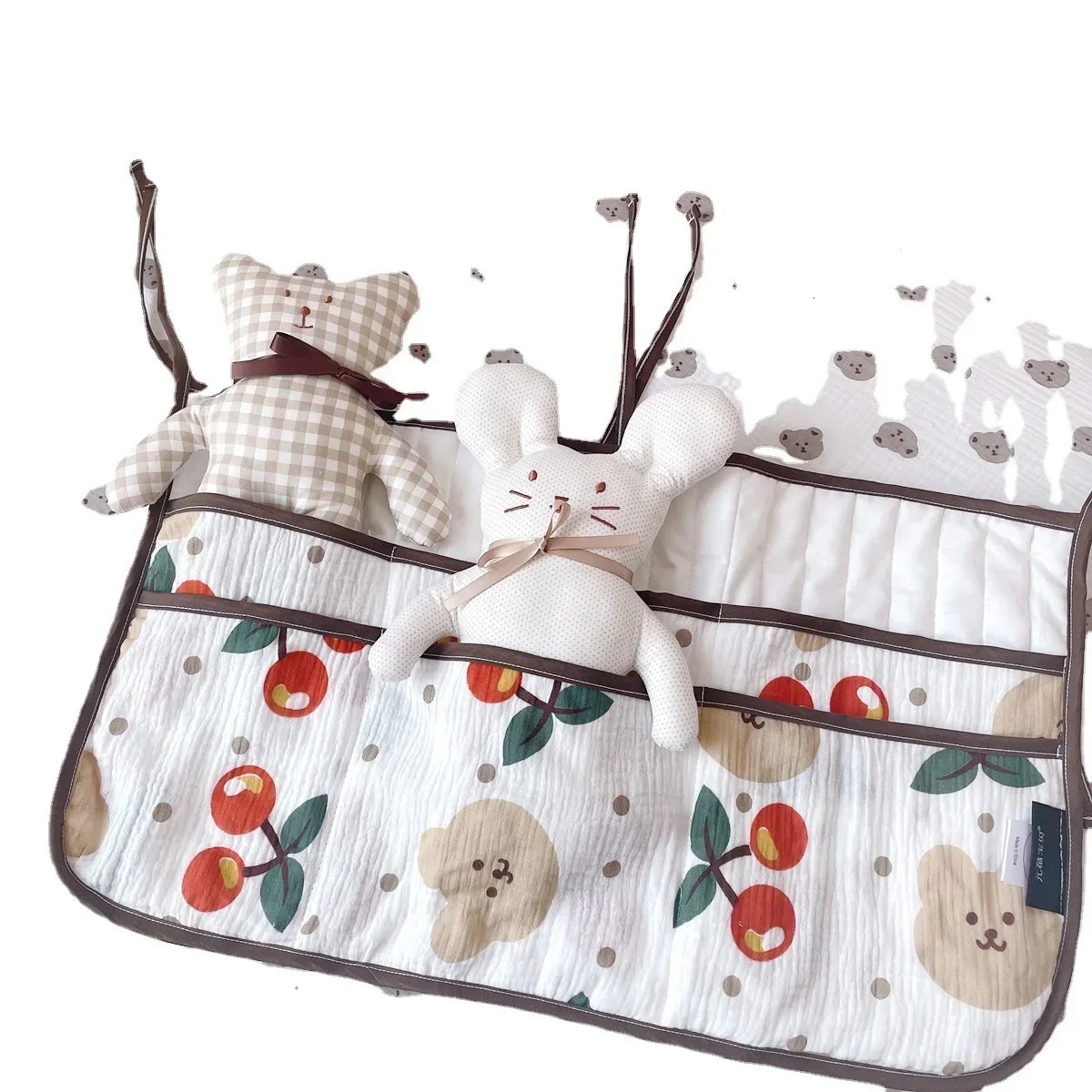 Ins Korean Baby Bedside Storage Bag Crib Organizer Hanging for MultiPurpose born Bed Diaper Toy Tissue 250517z