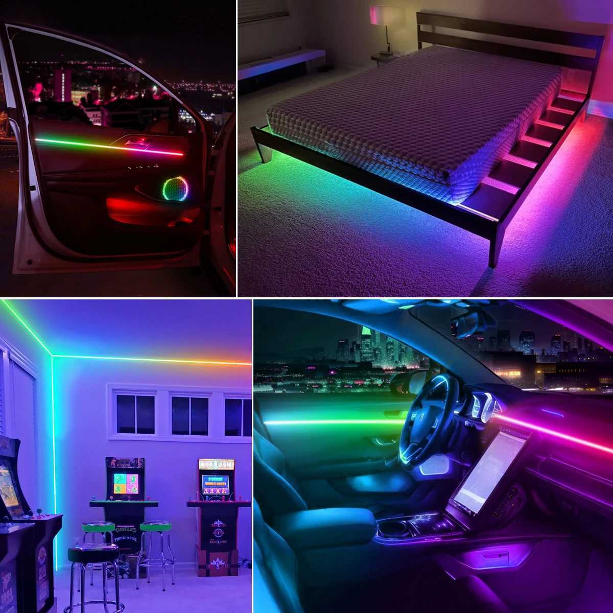 RGBIC WS2812B USB 5V Neon LED Lights Strip Bluetooth Smart Addressable Pixels Neon Tape For Bedroom Kitchen TV Ambient Lighting W250526