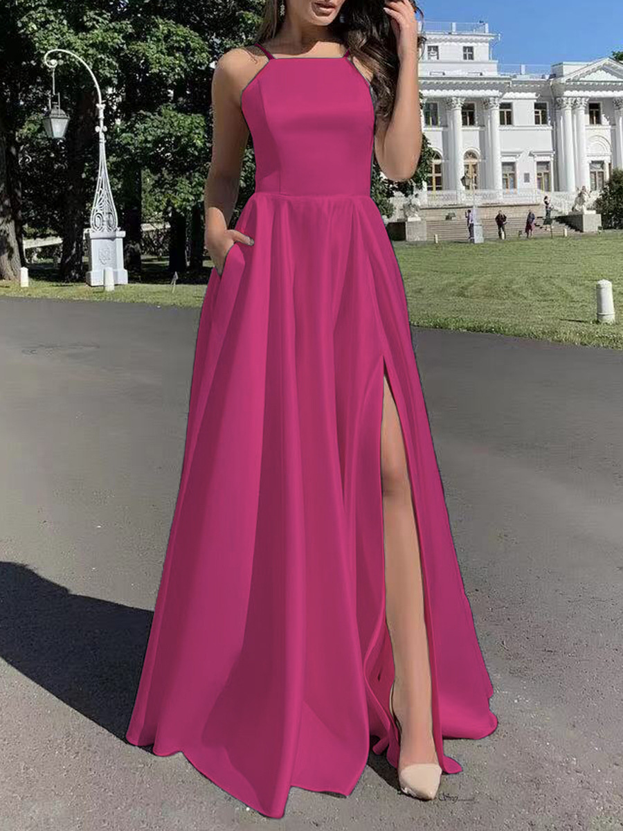 Long skirt white dress sexy new womens dress 2025 suspender high waist temperament dress