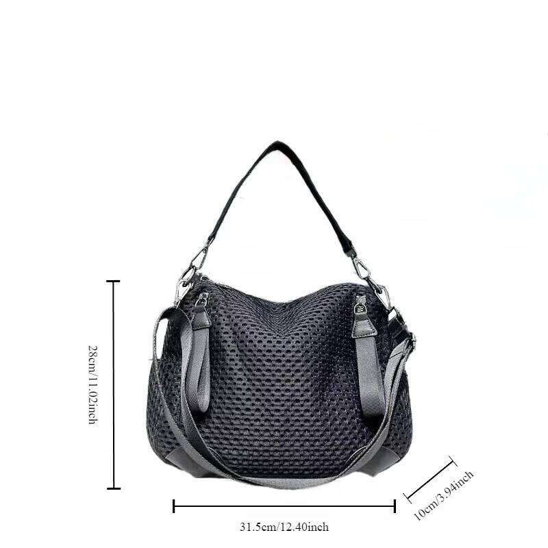 Women's Bags Designer Women's Fashion Splicing Crossbody Large Capacity Mesh Lightweight Travel Holiday Sports Bag