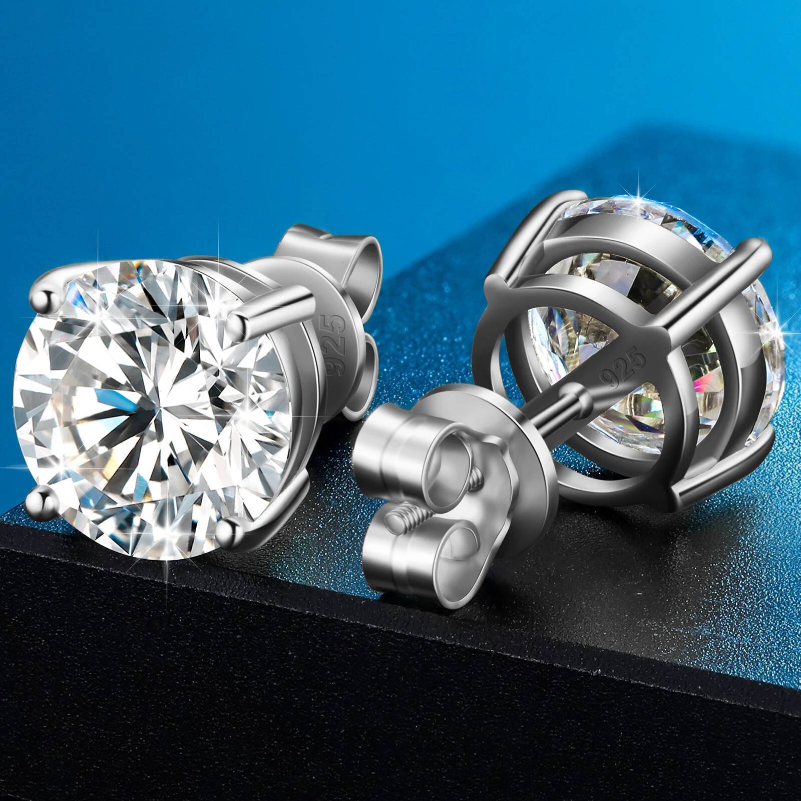 Classic Round Moissanite Earring Top Quality 100% Sterling Sier For Women Men's Jewelry Fashion Earrings Engagement