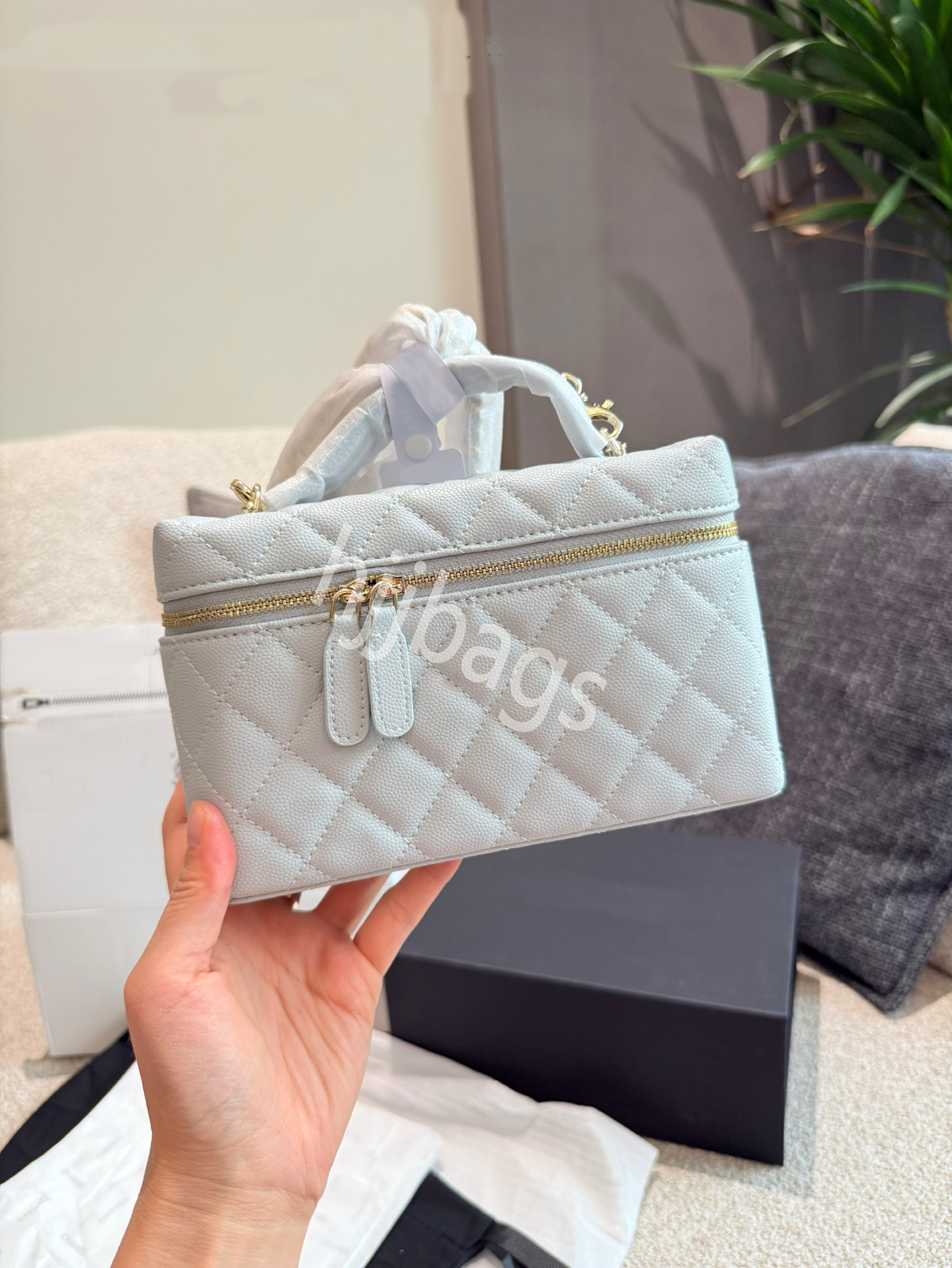 25ss Designer Bag Lunch Box Bag Women Large 18cm Bags Designer Makeup Handbag Genuine Leather Handbags Canvas Ostrich Stranded extra pocket Shoulder Crossbody