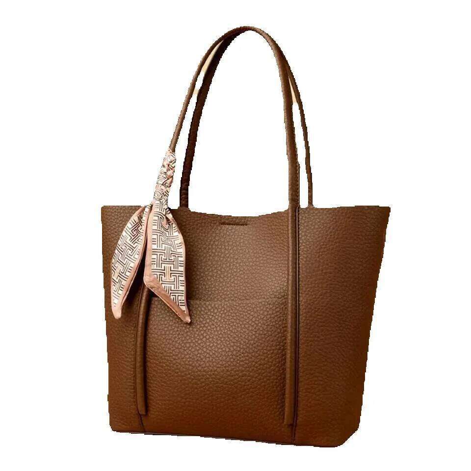 Designer Luxury Designer Luxury Genuine Soft Leather Tote Women's Large Capacity Carrying Designer Handbag Vintage Shoulder Bag Brand Commuting B