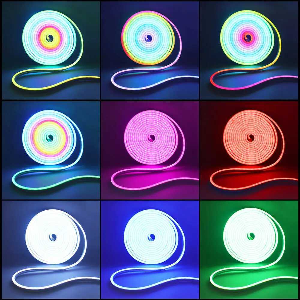 24V RGBIC 5m 10m 20m LED Neon Strip Light Bluetooth APP 24key Remote Control Dream Color Rope Music Sync 60LED Waterproof Decor W250526
