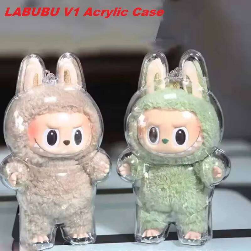 Free shipping DHGadgets Labubu Blind Transparent Protective Case Thickened Dustproof Bag Pendant Accessories Vinyl Doll Storage Box