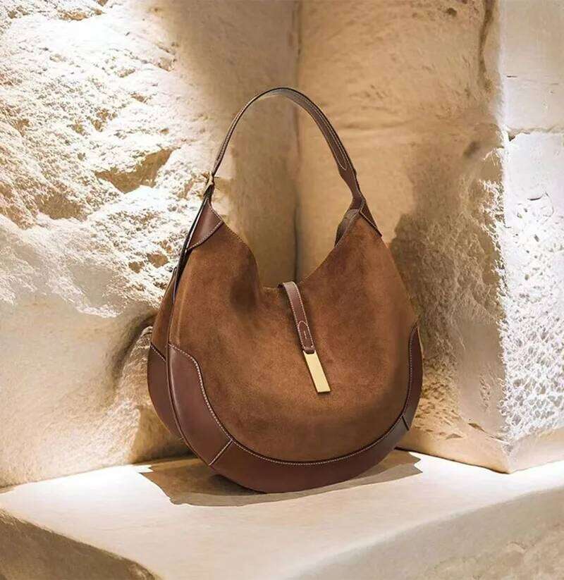 Designer Women Shoulder Bags Maillard Autumn Winter Big Shopper With Small Purse Vintage Faux Suede Large Capacity Tote Bag