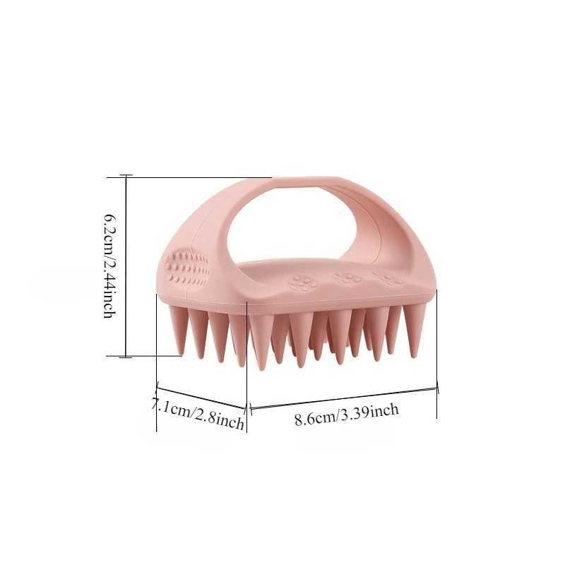 Silicone hair wash brush scalp massage silicone comb square thin hair wash brush R250526