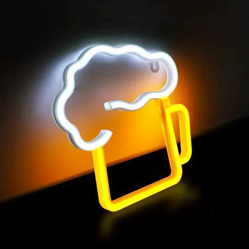 Modern Beer LED Neon Sign USB/Battery Powered LED Light for Bedroom Room Decoration Gift Night Light Decoration Party Holiday W250526