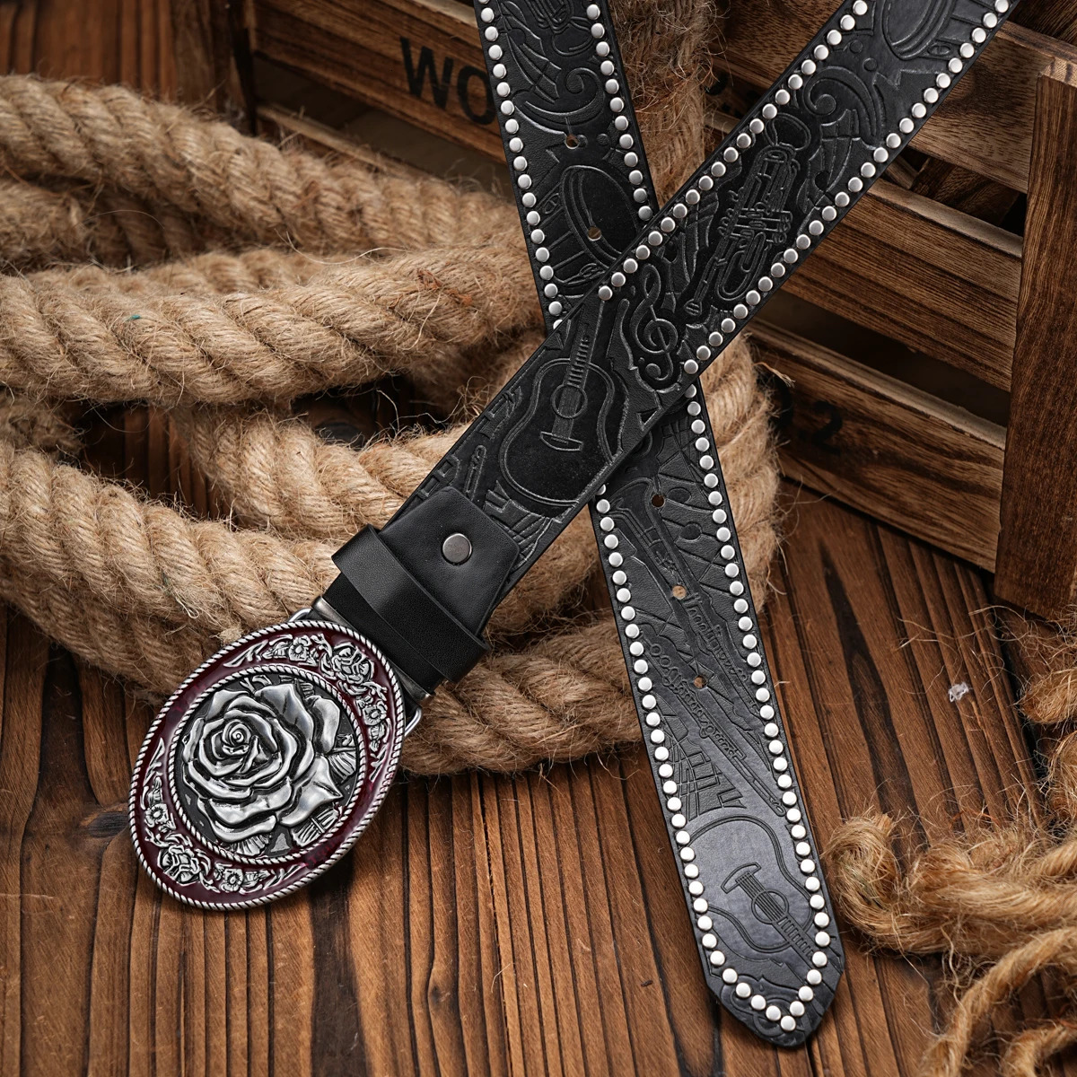 Men Women-Western-Cowboy-PU Leather-Belts - Vintage horse Belt Floral Engraved Buckle Belt for Jeans 250520