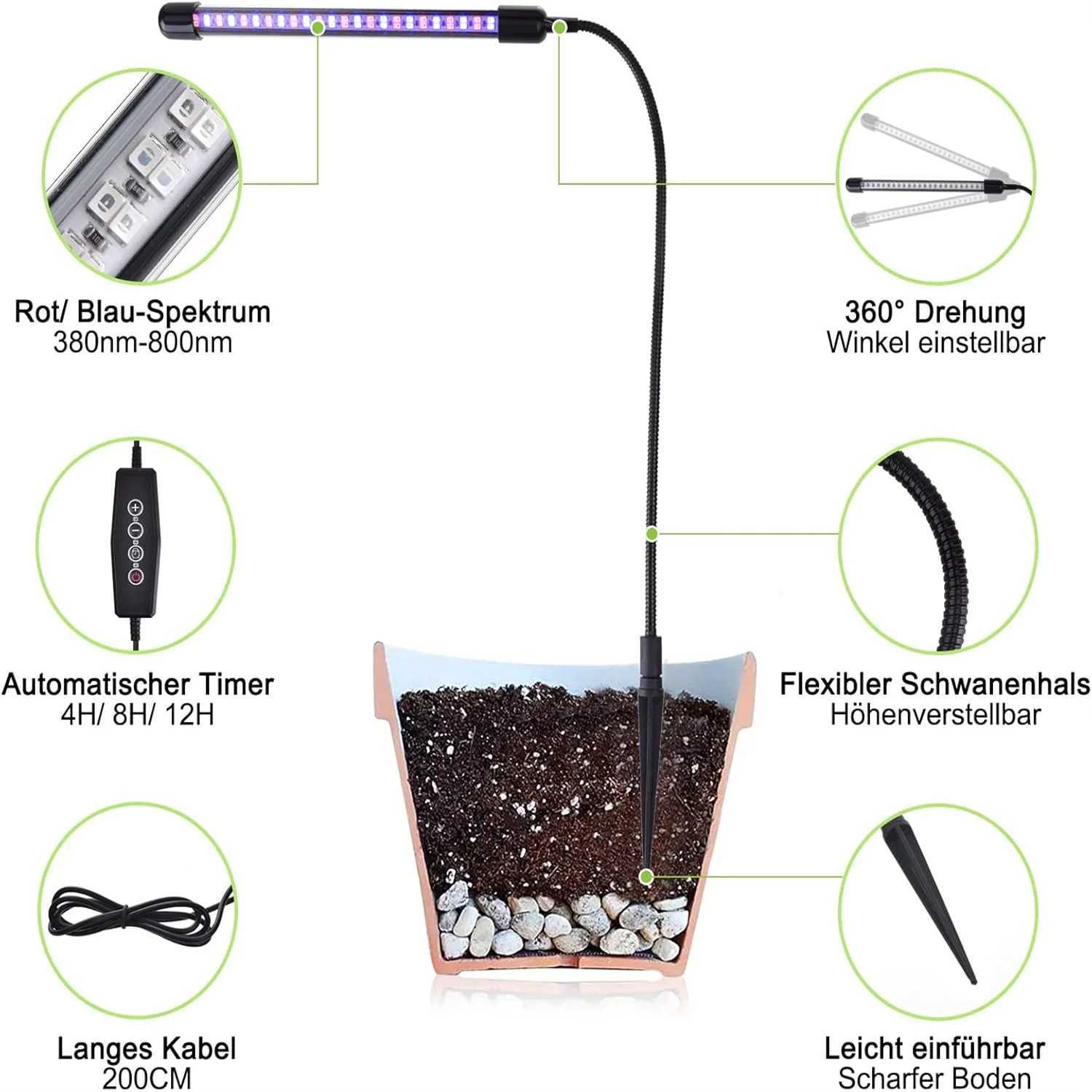 LED Plant Growth Lamp Indoor 5V Full Spectrum Growth Lamp USB Red Blue 2Colors Dimmable Indoor Succulent Growth LightingXJ250526