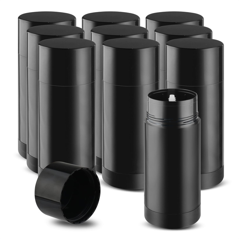 15ml 30ml 50ml 75ml Empty Black Deodorant Bottle Round Bottom Filling Stick Deodorant Container Refillable Twist up Tube