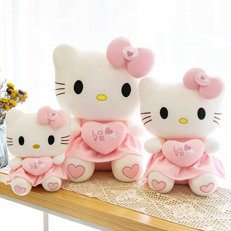 Sanrio Sanrio Hello Kitty Pink Plush Stuffed Toys Anime Cartoon Plushie Doll Soft Stuffed Pillow Toys For Children Birthday Xmas Gifts w250530