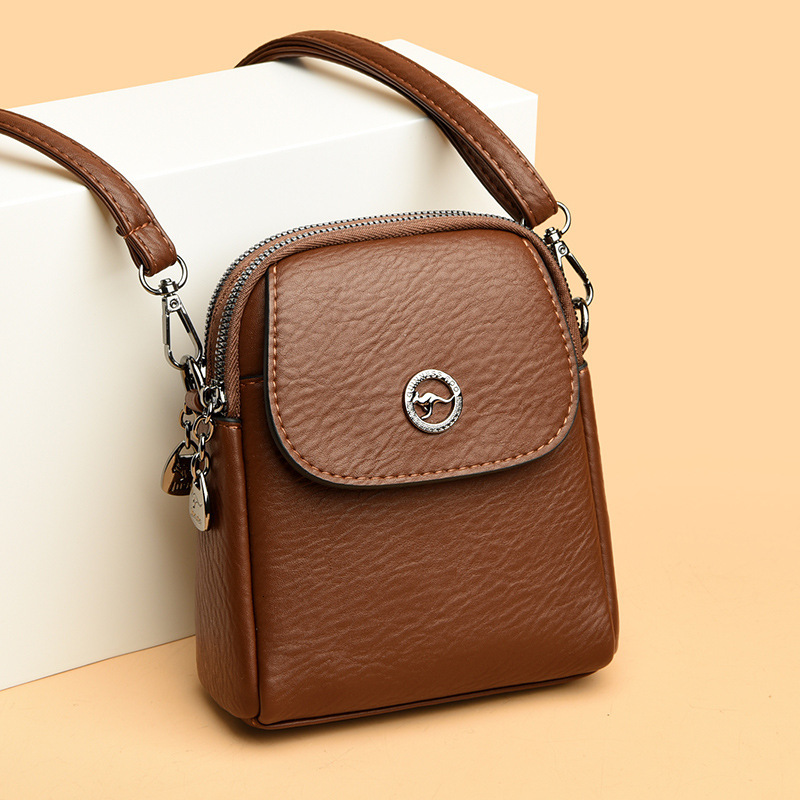 Brand High Quality Style 2024 new crossbody women's versatile vertical multi-layer shoulder bag, fashionable and high-end mobile bag Free Deliver