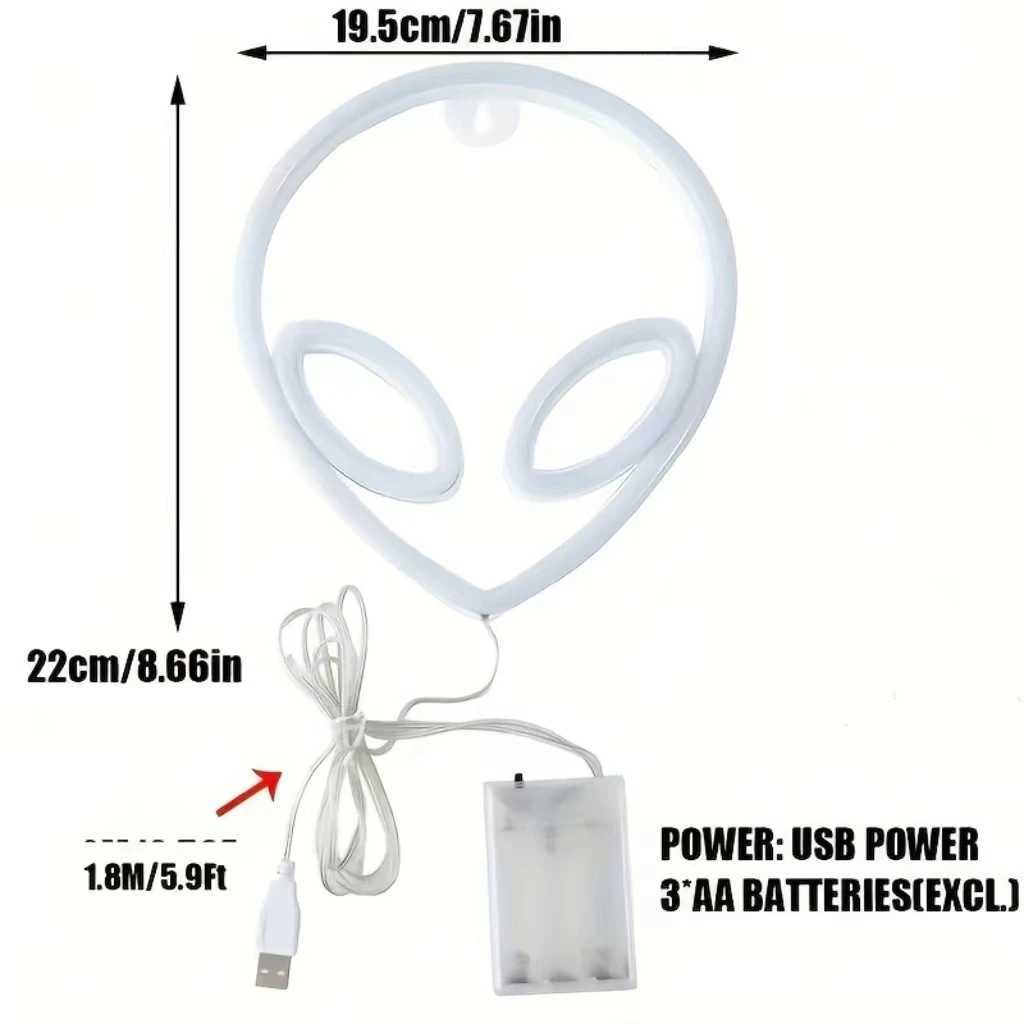 Halloween neon lights USB/battery powered Halloween room party game room bedroom party LED indoor night lights W250526