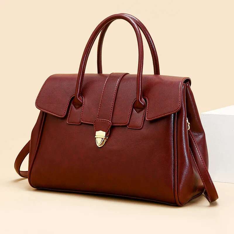 Vintage Leather Tote for Women Spacious Designer Work Bag Water Resistant Office Briefcase Commuter Travel Handbag bag