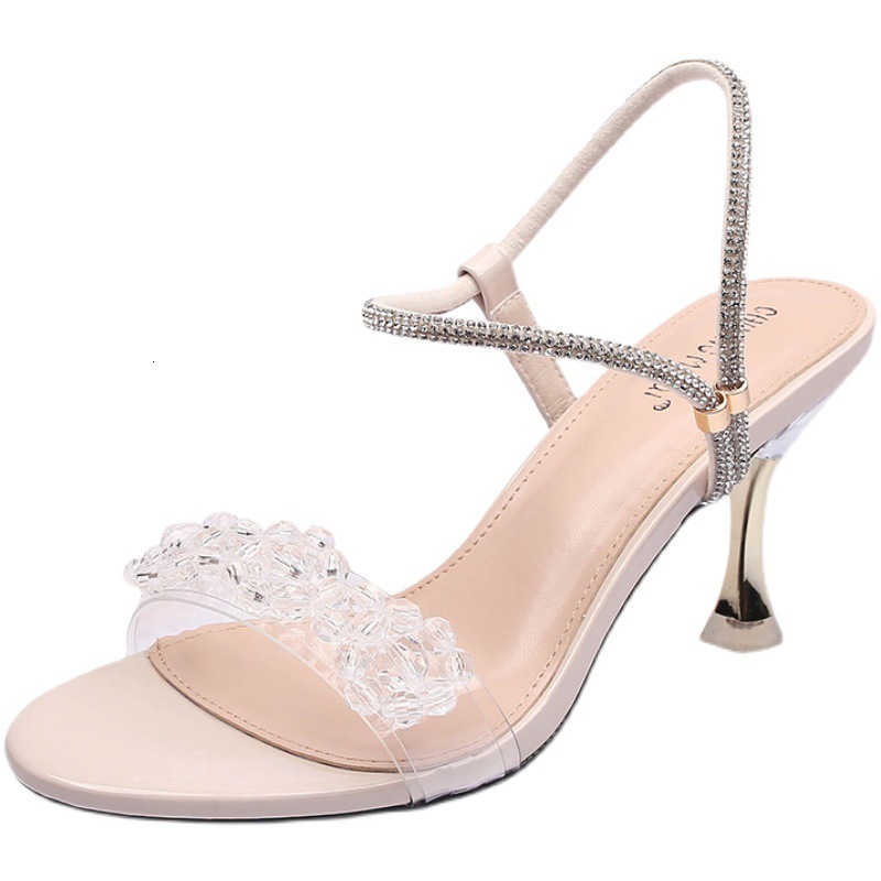 Wearing Two Straight Line With Thin Women Casual Shoes S Summer New Fashionable Crystal High Heels Fairy Lady Style Sandals Ddmysaturn