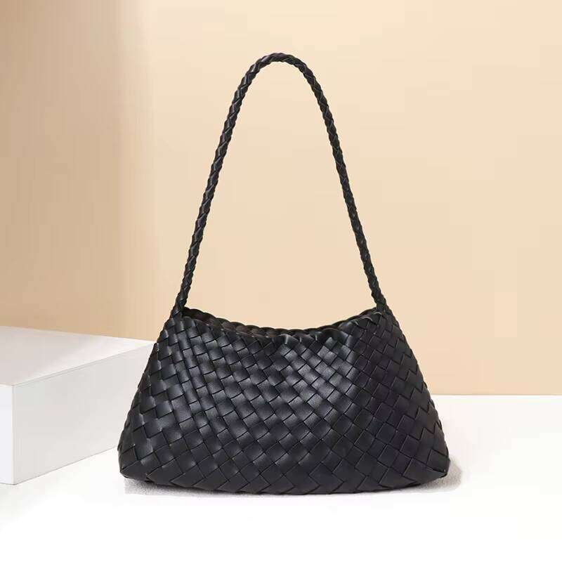 Women's handbag brand 2025 new diagonal French ins style handmade woven shoulder hand-held small square bag