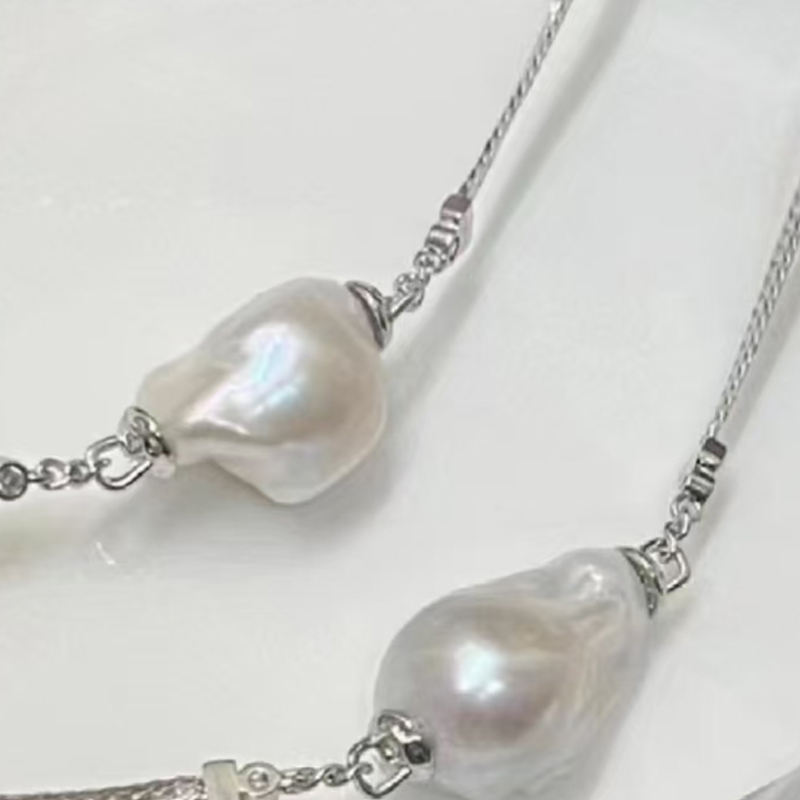 Elegant Women's Pearls Jewelry: Real Freshwater Beads & 14k Yellow Gold Finish Chain