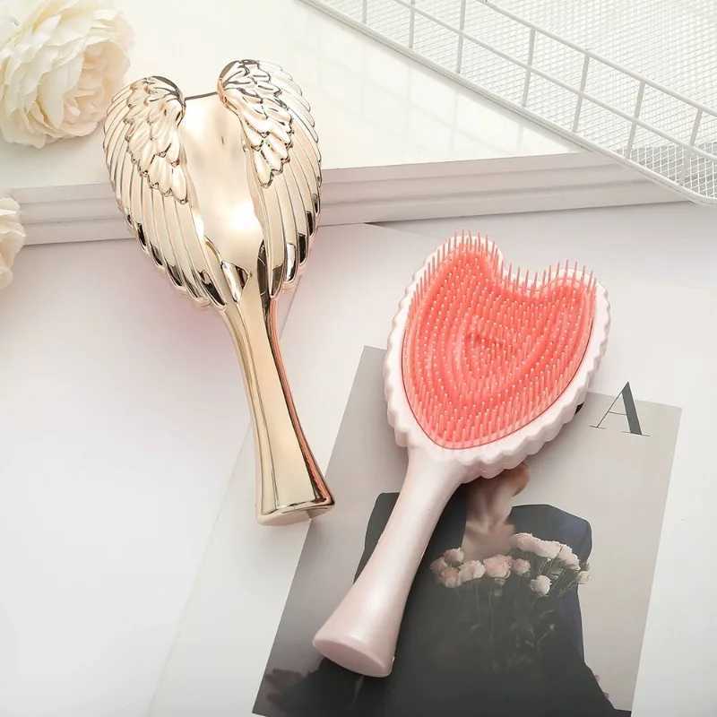 Creative Fashion Hairdressing Comb Angel Wings Simple Solid Color Makeup Tool Womens Home Bedroom Comb R250526